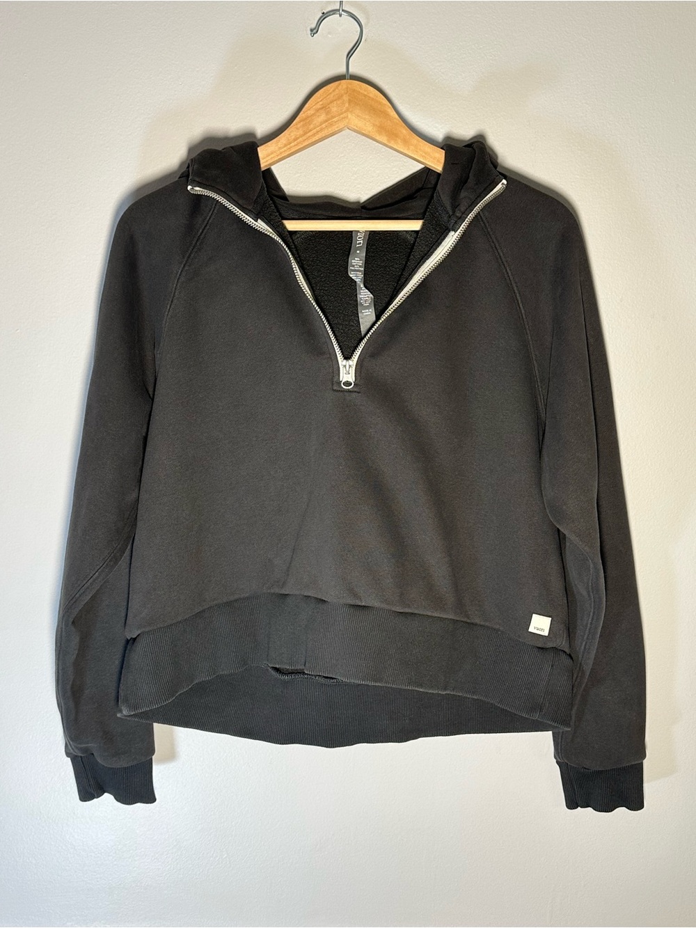 Vuori Restore Half-Zip Hoodie in Washed Black Medium